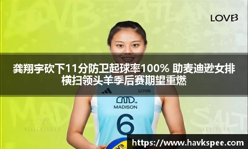 龚翔宇砍下11分防卫起球率100% 助麦迪逊女排横扫领头羊季后赛期望重燃
